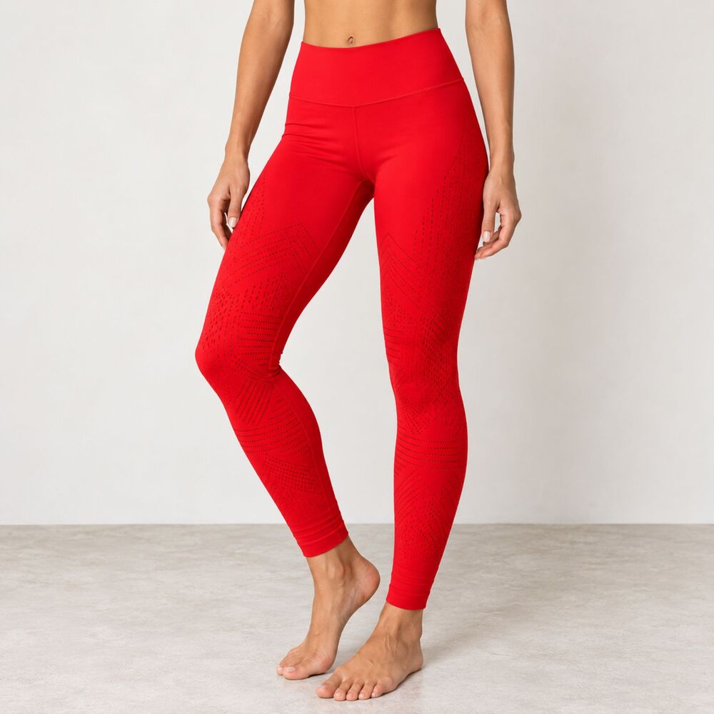 Free People Movement Ecology Leggings L Red High Rise Seamless Cutout TikTok